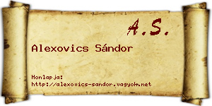Alexovics Sándor névjegykártya