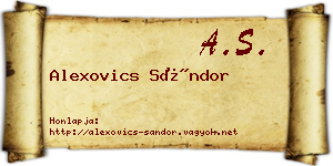 Alexovics Sándor névjegykártya