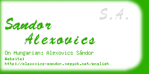 sandor alexovics business card